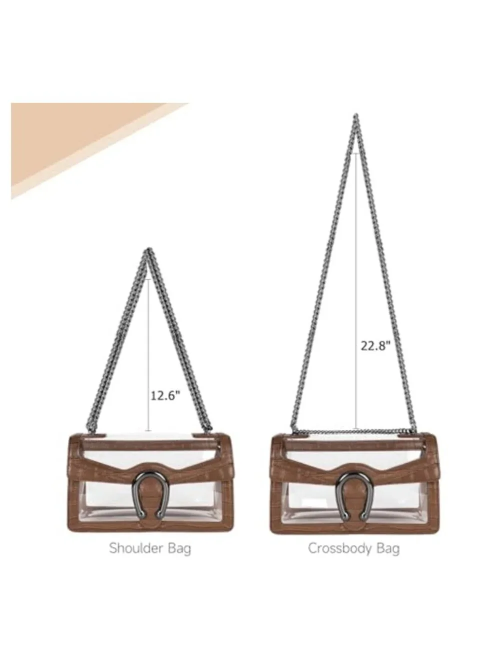 Stadium Approved Clear Crossbody Bag with Chain Strap
